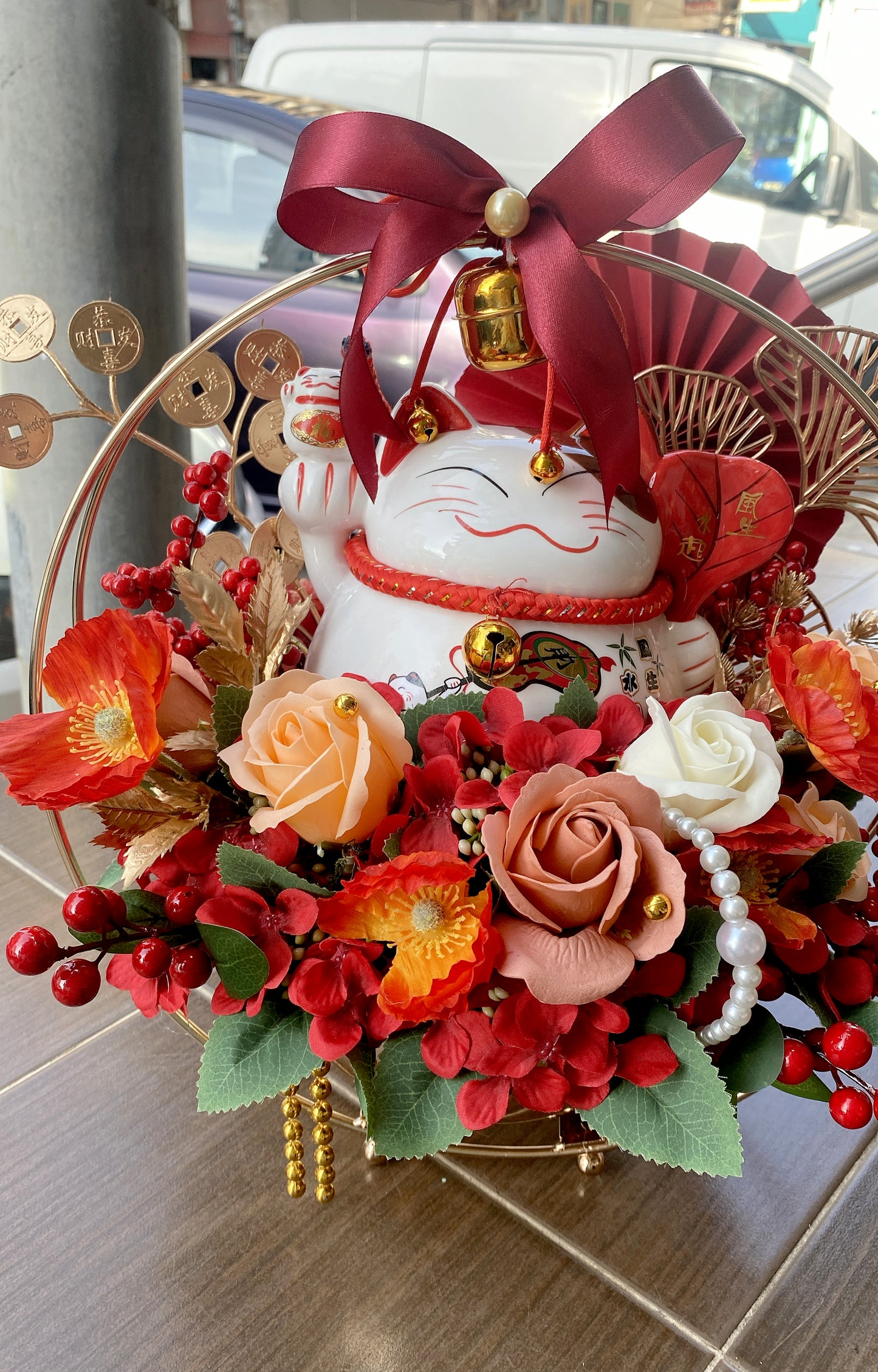 AF Opening Gold Metal Stand - GIANT FORTUNE CAT 020 (RM 200.00)