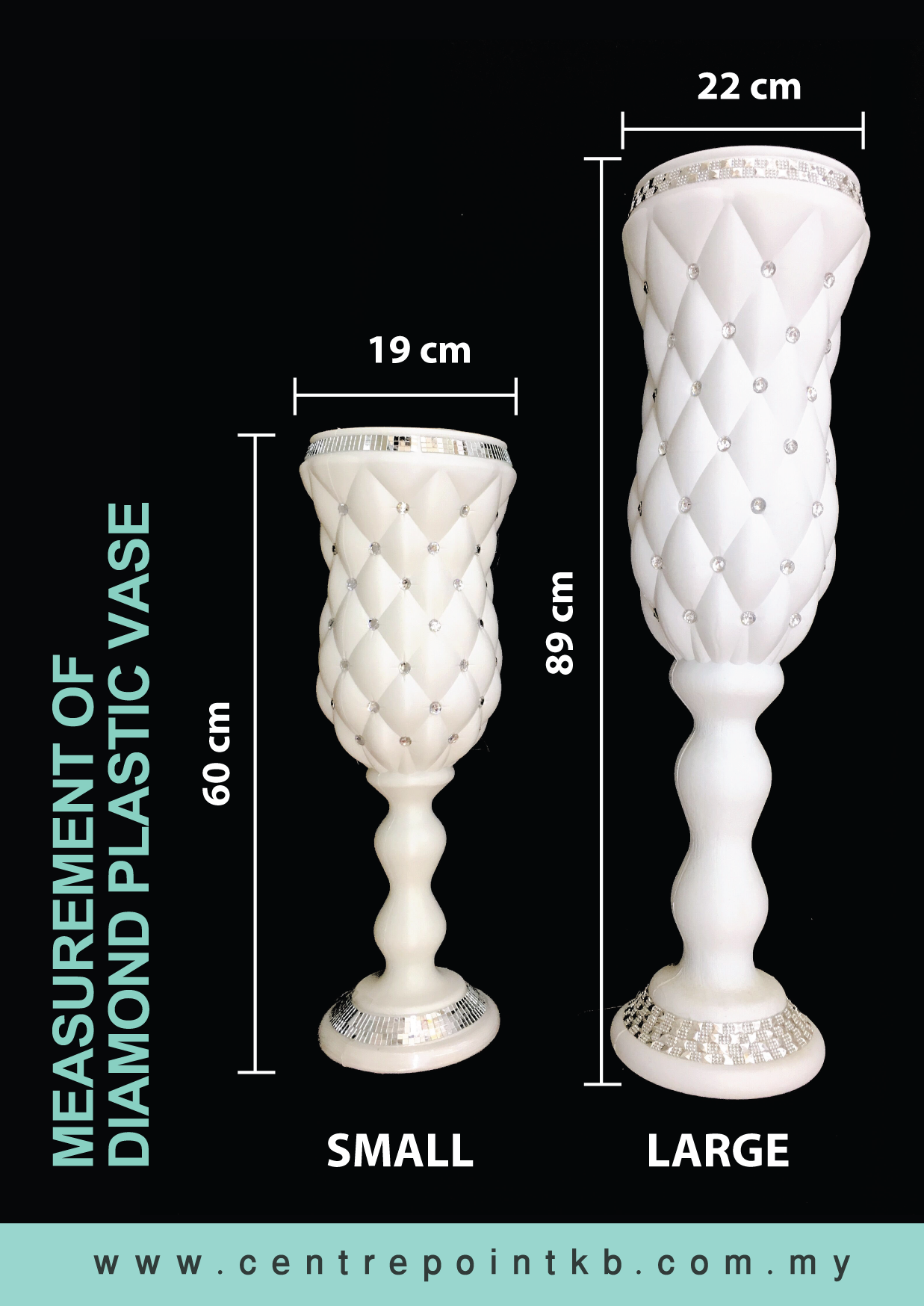 Diamond Plastic Vase (Pieces)