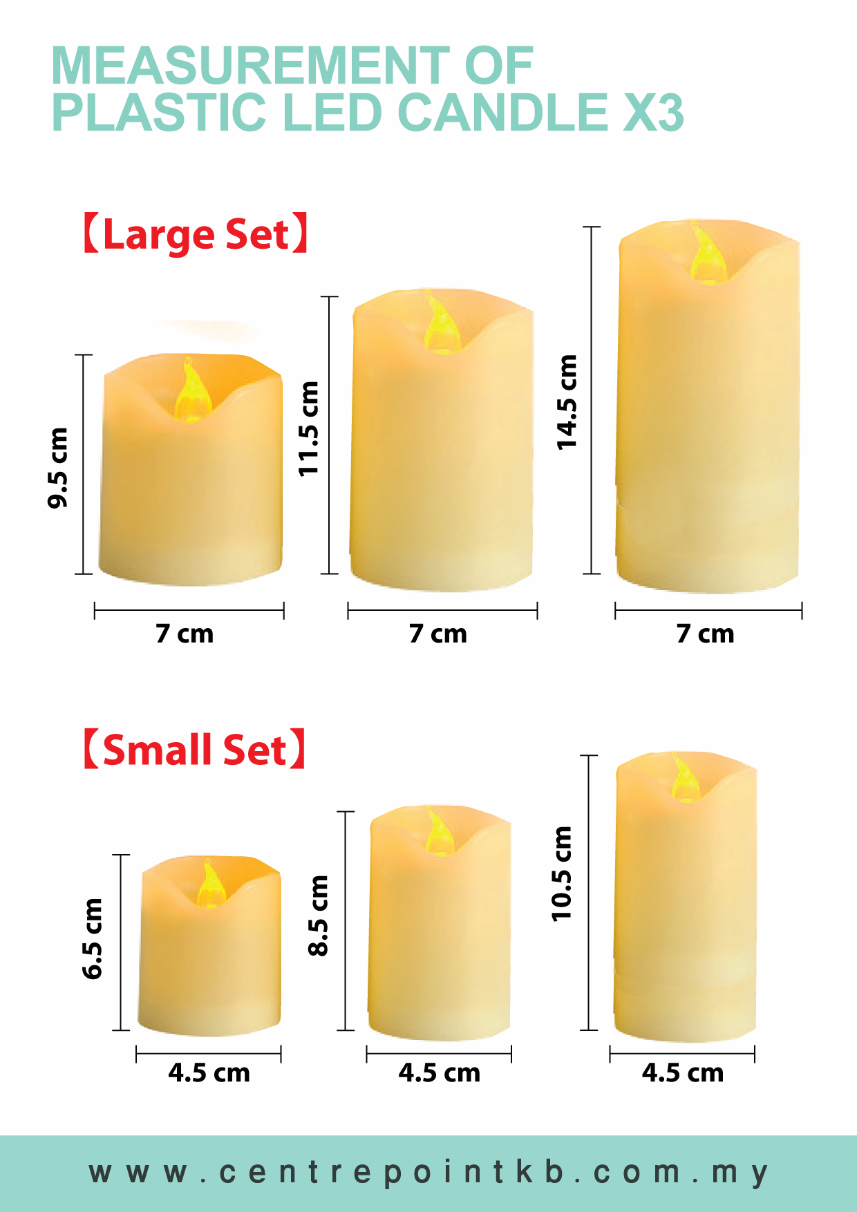 Plastic LED Candle x3 (Boxes)