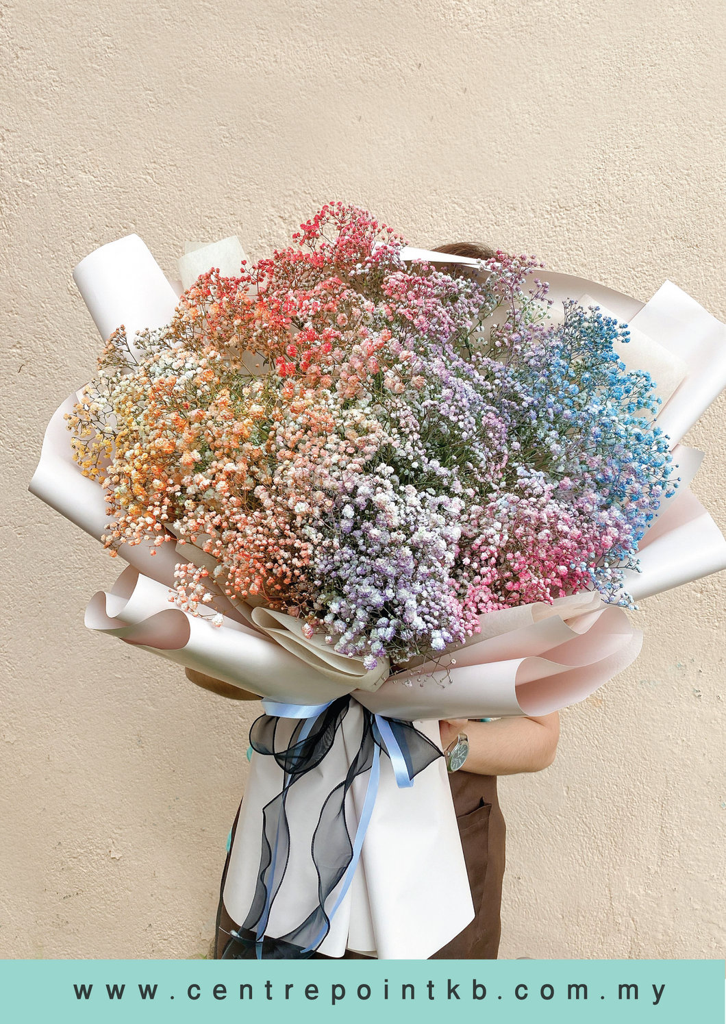 Giant Rainbow Baby Breath Spray Bouquet 02 (RM 300.00) – Perniagaan  Centrepoint