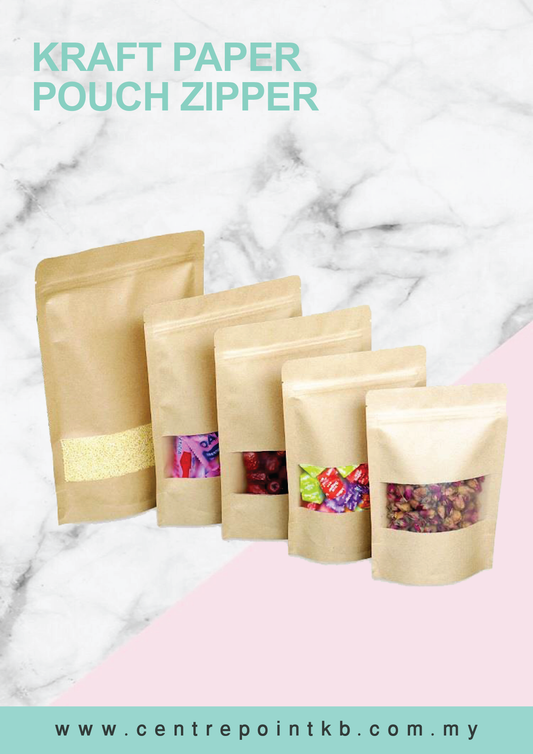 Kraft Paper Pouch Zipper ( 4 Sizes)