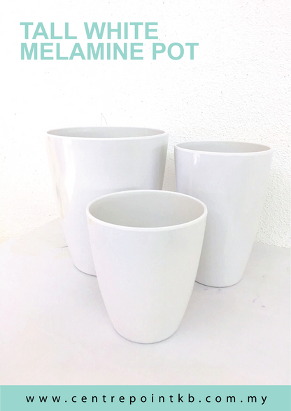 Tall White Melamine Pot (Pieces)