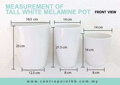 Tall White Melamine Pot (Pieces)