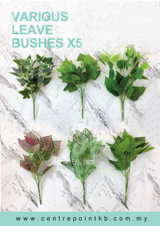 Various Leave Bushes x5 (Pieces / Dozen)